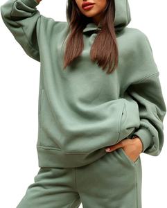 Conjunto de chándal de mujer de gran tamaño, ropa de calle con capucha y joggers, chándales informales con cremallera para mujer, Fabricante Mayorista - Product Image 4