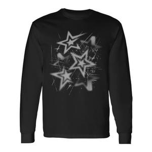 <b>Y2K</b> Grunge Stars Vintage Graphic Long Sleeve T-<b>Shirt</b> 2000s Cyber Style for Promotions - Product Image 1