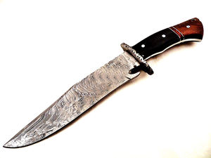 มีดโบวี่เหล็ก D2งานทำมือสั่งทำมีดด้ามไม้ขัดสูงพร้อมปลอกหนัง - Product Image 2