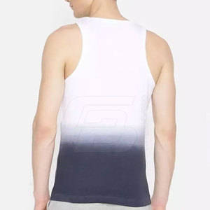 Haute qualité hommes sans manches Muscle Fit Gym débardeur personnalisé Polyester vêtements de sport Singlet respirant décontracté entraînement tricoté - Product Image 2