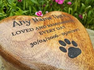 Heart Shaped Mango Wooden <b>Pet</b> <b>Urn</b> Cremation <b>Ashes</b> Box Dog Cat <b>Urn</b> <b>Pet</b> Casket Personalized Large Medium Small Sizes Available - Product Image 2