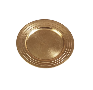 Assiette de service en métal de qualité standard, plaquée or, excellent choix de vaisselle de table robuste, plats et assiettes ronds - Product Image 3