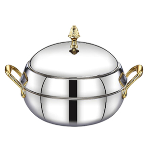 Casserole ronde en acier inoxydable faite à la main en gros et fournisseurs ronde - Product Image 1