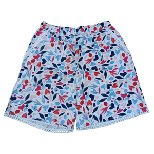 Shorts pour femmes de style gothique, 100% coton tricoté, imprimé floral sur toute la surface, poche latérale, ourlet en forme d'abeille, coupe régulière - Product Image 1