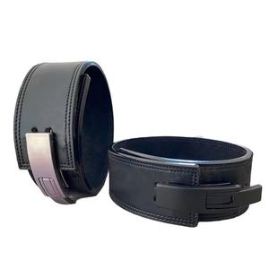 Ceinture de dynamophilie en cuir de vachette de haute qualité pour l'haltérophilie large de gymnastique de fitness avec boucle à levier solide - Product Image 3