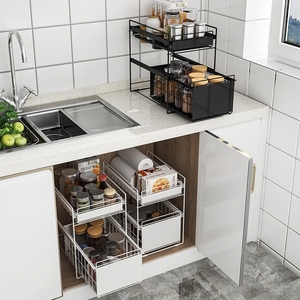 Étagère de rangement pour <span class=keywords><strong>placard</strong></span> de cuisine, support de rangement pour comptoir et <span class=keywords><strong>sous</strong></span> évier, étagère en fil métallique avec tiroir - Product Image 4