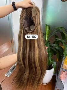 Extension de perruque de cheveux humains bruts alignés sur les cuticules vietnamiennes longue toupet en dentelle suisse HD couleur douce confortable - Product Image 2