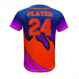 Maillot de baseball à manches courtes en polyester 100 % à séchage rapide, personnalisable avec le nom de l'équipe, vente chaude OEM/ODM - Product Image 5