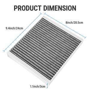 Filtre de climatiseur de cabine compact Vypart CF11966 compatible Jeep, fabriqué avec du charbon actif pour un air frais et propre - Product Image 1
