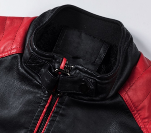 Veste en cuir d'hiver décontractée pour hommes de haute qualité tissu à capuche avec décoration de poche - Product Image 2