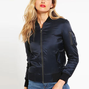 Chaqueta de satén personalizada de alta calidad hecha en fábrica, chaqueta de satén de manga larga para mujer, producto más vendido, estilo informal - Product Image 1