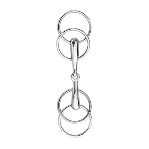 Anillo suelto Snaffle 4-Ring 304 Acero inoxidable de alta calidad | Broca de entrenamiento de caballos con doble articulación Equitación ecuestre y tachuela de control - Product Image 2