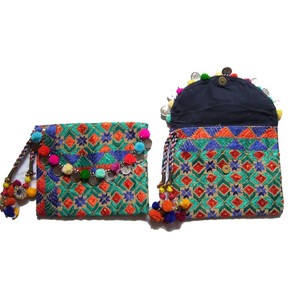 Embrague étnico de estilo bohemio de gran capacidad, azul, rojo, patrón de caramelo, Material de algodón, colores personalizables duraderos y logotipo para uso en exteriores - Product Image 4