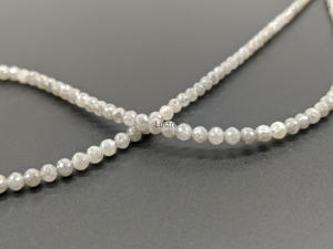 ลูกปัดเพชรสีขาวอัญมณีแบบหลวมสำหรับทำเครื่องประดับลูกปัดแบบ DIY ขนาด3-4.2มม. 15นิ้ว - Product Image 3