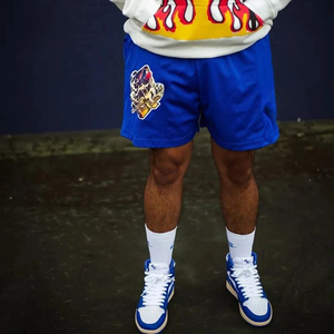 Short de basket-ball en maille de polyester imprimé personnalisable pour hommes Streetwear ensemble d'uniformes de sport réversible grande taille respirant - Product Image 3