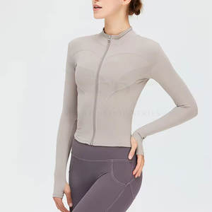 Chaqueta ligera transpirable de secado rápido para correr en el gimnasio para hombres y mujeres Chaqueta deportiva con cremallera completa para la temporada de otoño - Product Image 3