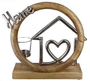 Heart Shape Wooden Base Unique Design Candle Holder Ornament <b>Shelf</b> & <b>Table</b> Decor High Quality Material Factory Price Windproof - Product Image 2