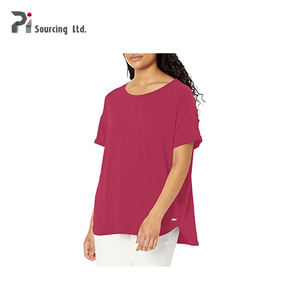 T-shirt col ras du cou en Textile doux et décontracté pour femme, vêtement de grande taille, simple, personnalisé, intelligent, régulier, 2023 - Product Image 3
