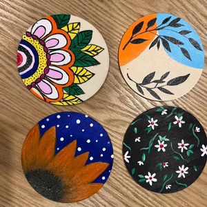 Posavasos de resina epoxi de madera de diseño único EARO para café, té, bebida, taza de té redonda cuadrada personalizada de madera - Product Image 1
