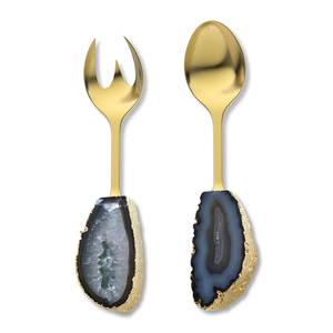 Handmade Shiny Polished Gold Plated Antique Finishing Metal <b>Cheese</b> <b>Set</b> with Resin Handle - Product Image 4