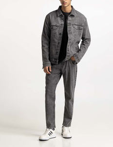 2024 nouveau design personnalisé jeans veste hommes mode lavage unisexe partout impression streetwear denim veste hommes hiver denim veste - Product Image 3