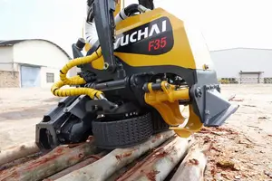 Yu5000 ycf135fm 13ton escavadeira, com cortador de registro de árvore