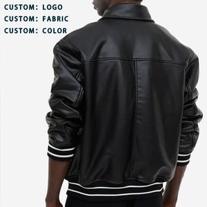 OEM Custom Men's Winter Bomber <b>Jackets</b> Streetwear Embroidery Genuine Leather Zip up Motorcycle <b>Jacket</b> Custom <b>Racing</b> <b>Jackets</b> - Product Image 4