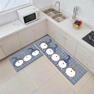 Juego de Alfombrillas Antifatiga para Cocina con Impresión Personalizada, Superficie de Terciopelo de Poliéster con Diseño de Animales, Agarre de PVC con Puntos - Product Image 1