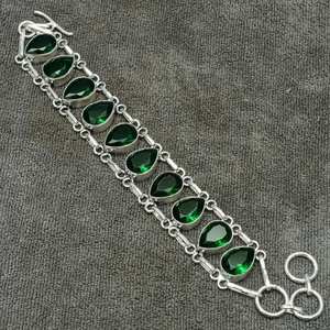Bracelet Diopside en argent Sterling 925 fait à la main Bracelet de pierres précieuses en argent Sterling 925 bijoux de fête de mariage chrétien cadeau pour - Product Image 2