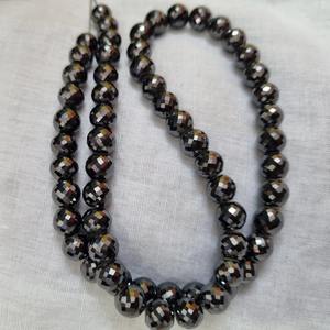 Cuentas facetadas de diamantes de moissanita negra, cuentas de diamantes de 8 mm hechas a mano, cuentas a granel personalizadas para hacer joyas, collar - Product Image 3