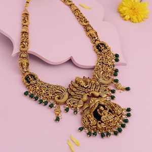 Collar de cadena de latón chapado en oro para boda con cuentas de diamantes religiosas - Product Image 2
