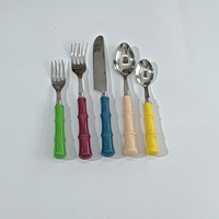 Ensemble de couverts de mariage en acier inoxydable poli miroir fait à la main avec manche en corne naturelle, ensemble de cuillère et de fourchette