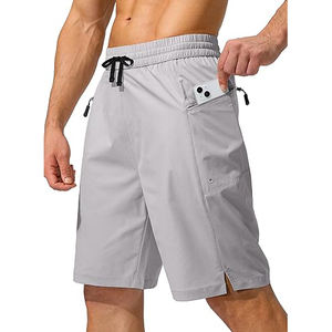Pantalones cortos transpirables para correr de verano para hombre, ropa de gimnasio personalizada a la moda con patrón sólido, respetuosos con el medio ambiente - Product Image 2