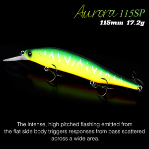 เหยื่อปลอมแบบจมน้ำ 115 มม. 17.2 กรัม ระบบถ่วงน้ำหนักทังสเตน AURORA 115sp สำหรับตีไกล ตกปลาไพค์ เจิร์คเบท เหยื่อแข็ง - Product Image 4