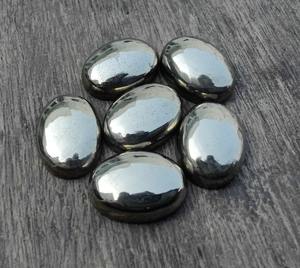 Genuine3A + Cabochon ovale en pyrite naturelle de qualité supérieure Calibré à dos plat Pierres précieuses de toutes tailles disponibles au taux de vrac - Product Image 5