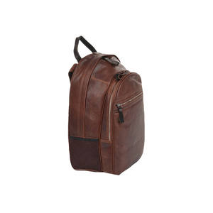 Sac à dos en cuir de buffle marron fait main de 17 pouces avec bretelles réglables RFID pour l'école, les affaires ou la chasse - Product Image 1