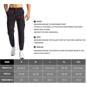 <b>Men's</b> Casual Cargo Pants <b>Elastic</b> Waist Drawstring Breathable <b>Man</b> <b>Trouser</b> Joggers Pants Tapered Sweatpants - Product Image 6