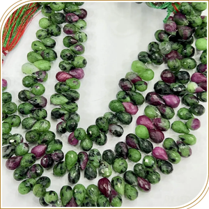 AAA haute qualité naturel rubis Zoisite facettes Briolette larme 8 pouces brin taille 5-6mm environ pour la fabrication de bijoux perles de pierre - Product Image 3