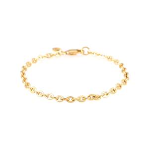 สร้อยข้อมือแบบ Curb Link ชุบทอง 14K ทำจากไทเทเนียมและทองเหลือง สไตล์วินเทจ ศาสนา ศรัทธา คลาสสิก ทันสมัย ประดับมุก ของขวัญสำหรับเขา/เธอ - Product Image 1