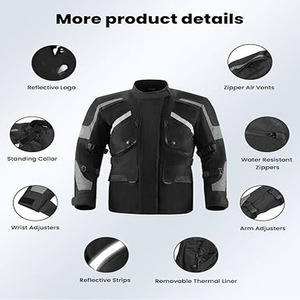 Chaqueta de cuero de talla grande a la moda de alta calidad para hombre, prendas de vestir exteriores transpirables con cierre de cremallera para montar en moto - Product Image 6