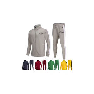 Conjuntos de sudadera y pantalones de chándal de lana de Color sólido informales personalizados para hombre, chándales deportivos de punto de marca de moda para hombre - Product Image 6
