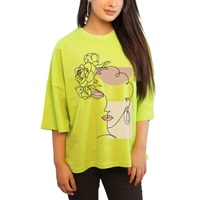T-shirt en jersey uni pour femme, grande taille, décontracté, été, 100% coton, logo personnalisé imprimé, vente en gros, provenance du Bangladesh