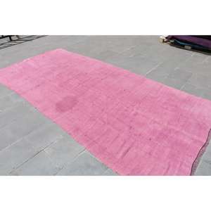 Tapis vintage de grande taille 5,2x11,2 pieds, tapis turc, tapis à motifs de plantes et d'arbres roses - Product Image 1