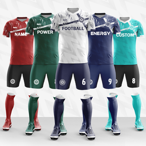 Conjunto de Uniforme de Fútbol Personalizable Unisex para Adultos, 100% Poliéster INTERLOCK COOLDRY, Logotipo Personalizado, Impresión por Sublimación, Nombre del Equipo - Product Image 6