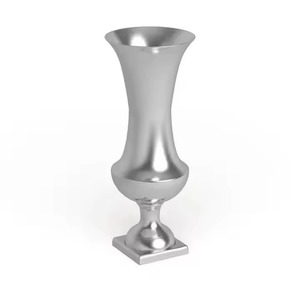Vase en métal fini argent simple pour décoration de maison élégante pièce maîtresse élégante pour décor à la maison décor de bureau de l'Inde - Product Image 4