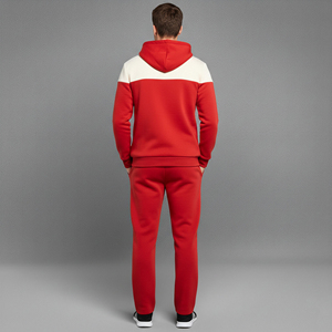 Conjunto Deportivo Personalizado para Hombre, 100% Algodón, Lavado Ácido, Estampado de Dos Tonos, Corte Holgado, Estilo Vintage, Sudadera con Capucha y Pantalones Deportivos - Product Image 3