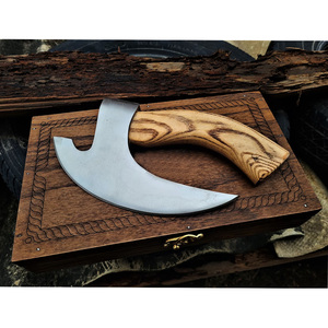 Wholesale High Quality Customized New Arrival Logo Pizza <b>Axes</b> Wood <b>Handle</b> High Carbon Steel Blade Pizza Cutter <b>Axe</b> for men - Product Image 6