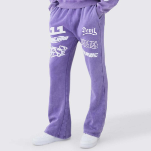 Nuevo diseño de gran tamaño Fit Mens Chándal Casual Streetwear Sweat Set Unisex Puff Print Chándal - Product Image 3