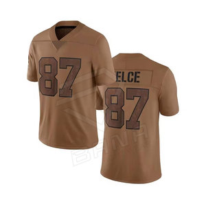 Maillot de Football Américain Nom et Numéro Imprimé Personnalisé 100% Polyester Demi Manches Tissu Respirant Maillots de Football Américain - Product Image 6