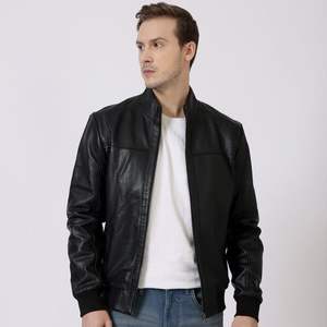 แจ็คเก็ตหนัง BOMBER JACK สีดำ - Product Image 3